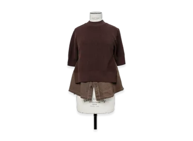 sacai Denim x Knit Pullover "Brown"