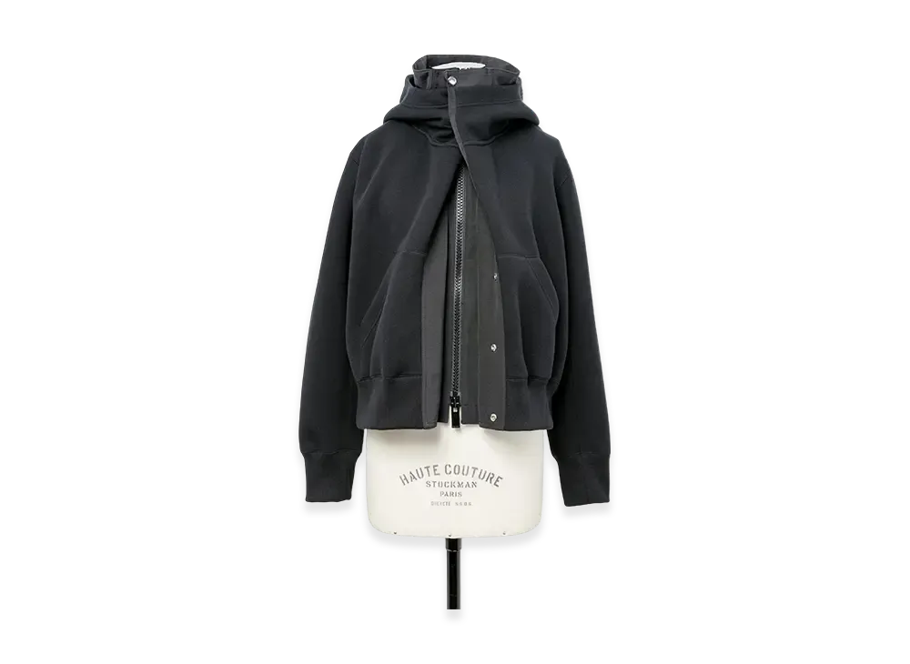 sacai Sponge Sweat x Grosgrain Hoodie "Black"