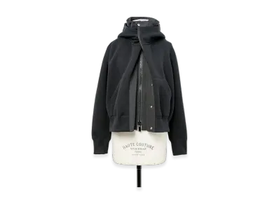 sacai Sponge Sweat x Grosgrain Hoodie "Black"