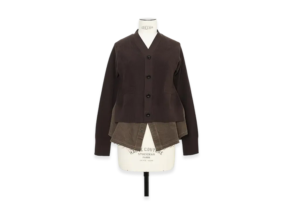 sacai Denim x Knit Cardigan "Brown"