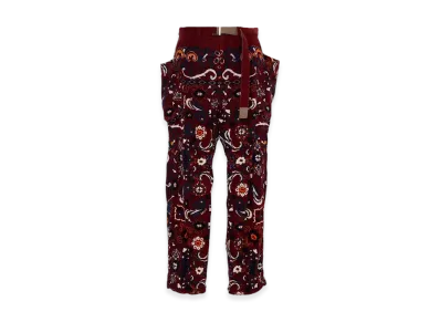 sacai Floral Print Corduroy Pants "Bordeaux"
