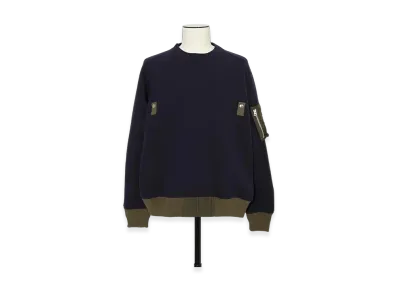 sacai Sponge Sweat Pullover "Navy/Dark Khaki"