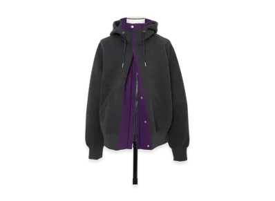 sacai Sponge Sweat x Grosgrain Hoodie "Charcoal Gray"