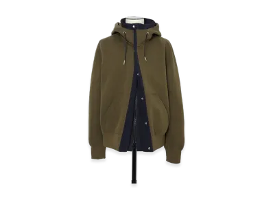 sacai Sponge Sweat x Grosgrain Hoodie "Dark Beige/Navy"