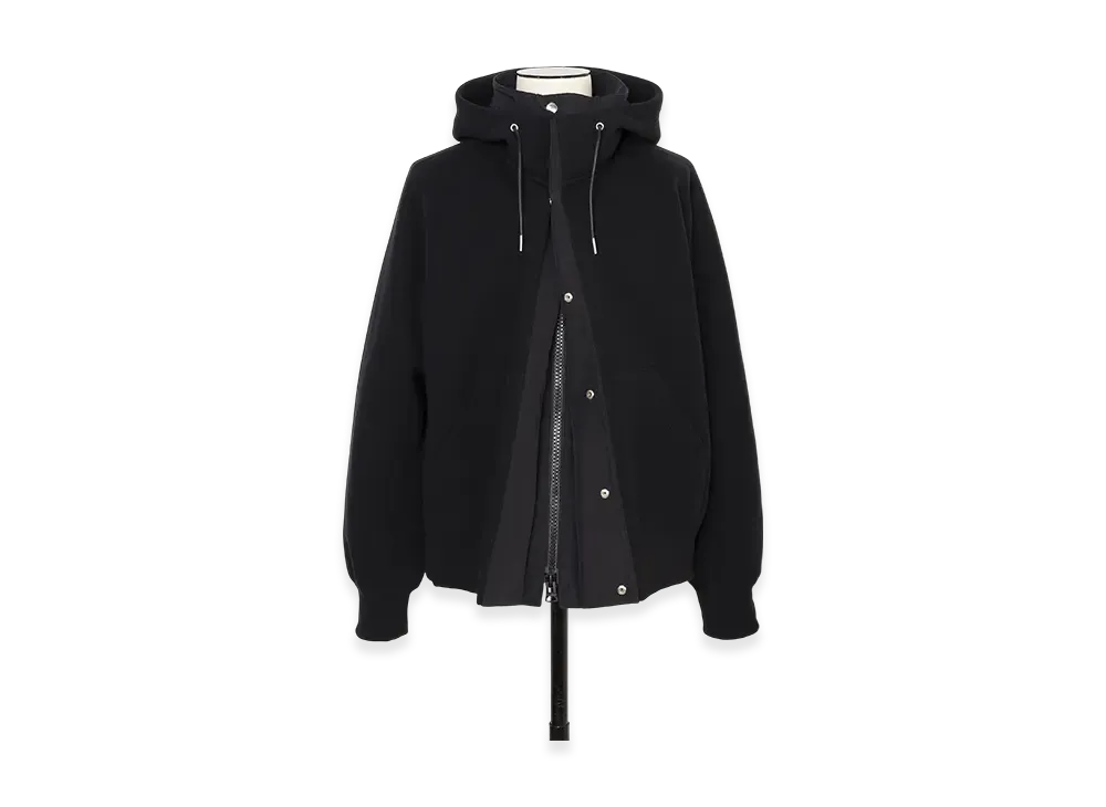 sacai Sponge Sweat x Grosgrain Hoodie "Black"