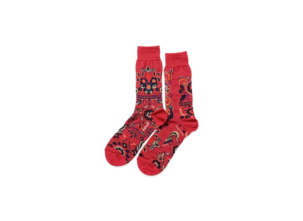 sacai Floral Socks "Bordeaux"