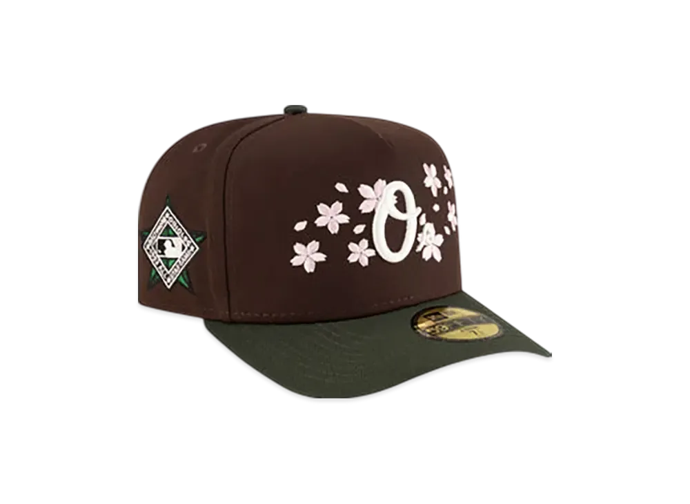 NEW ERA Just Caps Cherry Blossom 59Fifty A-Frame Fitted Baltimore Orioles "Brown/Green"