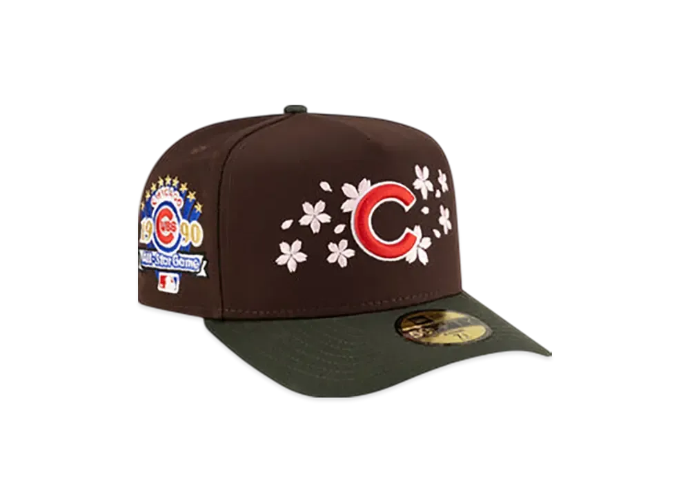 NEW ERA Just Caps Cherry Blossom 59Fifty A-Frame Fitted Chicago Cubs "Brown/Green"