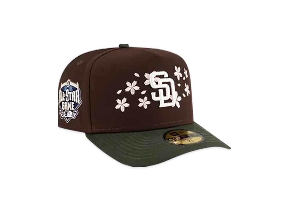 NEW ERA Just Caps Cherry Blossom 59Fifty A-Frame Fitted San Diego Padres "Brown/Green"