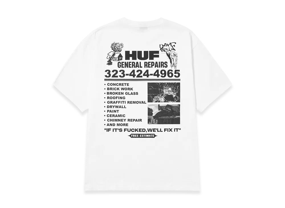 HUF General Repairs Tee "White"