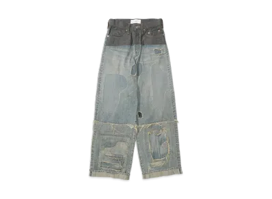 SUGARHILL STRATUM DENIM PANTS WIDE CUT "FADED INDIGO"