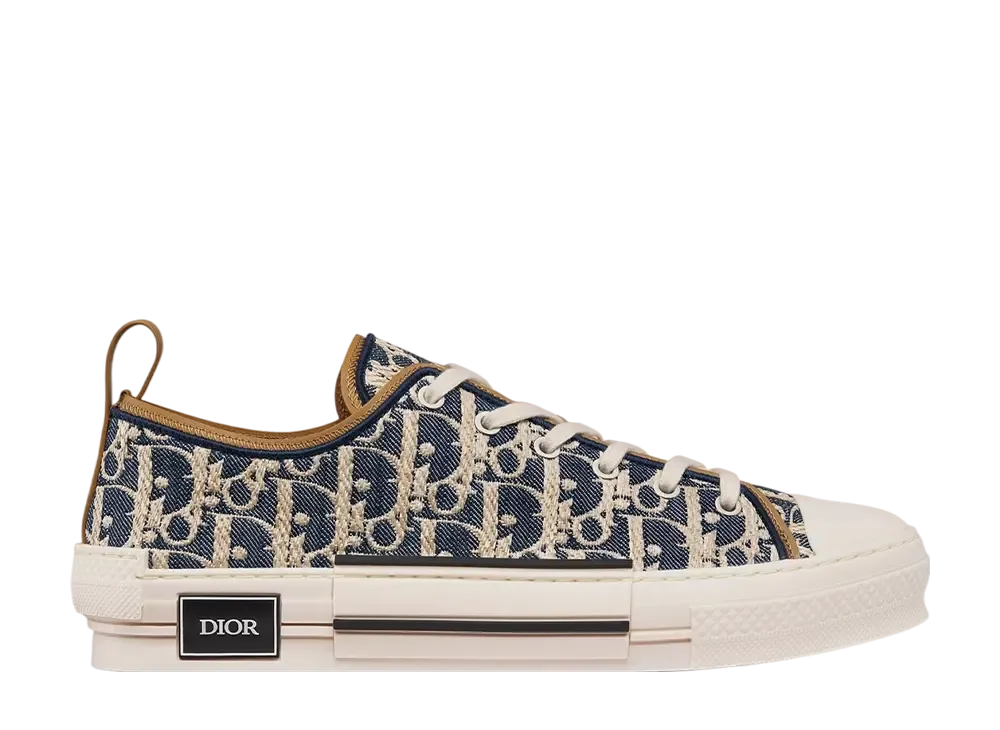 Dior League B23 Low-Top Sneaker Dior Oblique Raffia Effect Denim "Blue Jacquard"
