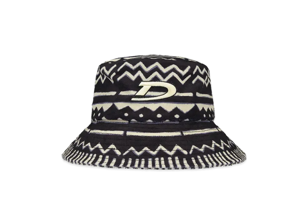 DENIM TEARS Mudcloth Bucket Hat "Black"