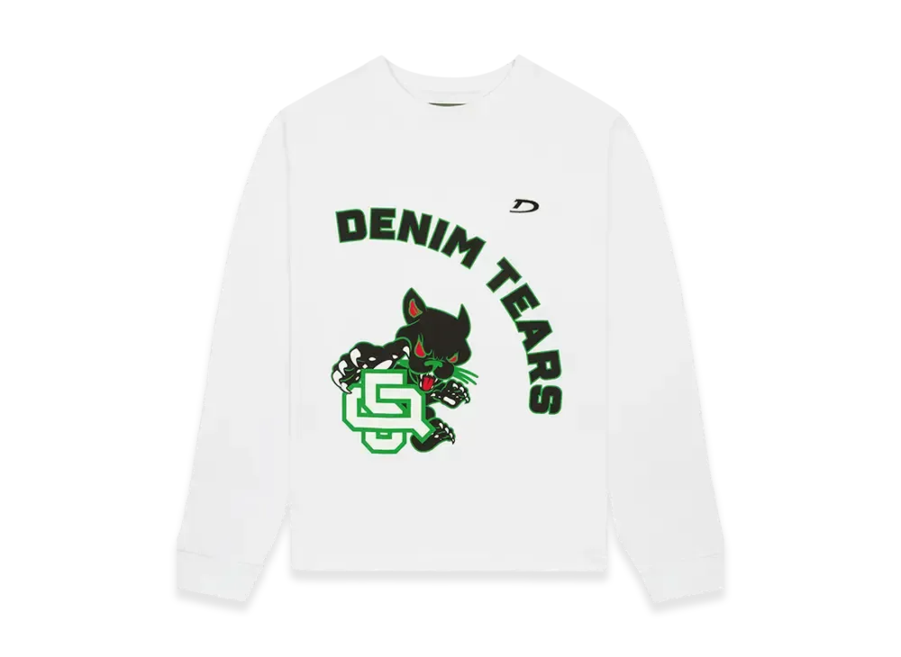 DENIM TEARS Panther Mascot Long Sleeve Tee "White"