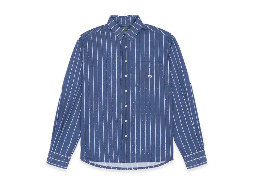 DENIM TEARS Coach Oxford Mesh Button Up "Blue"