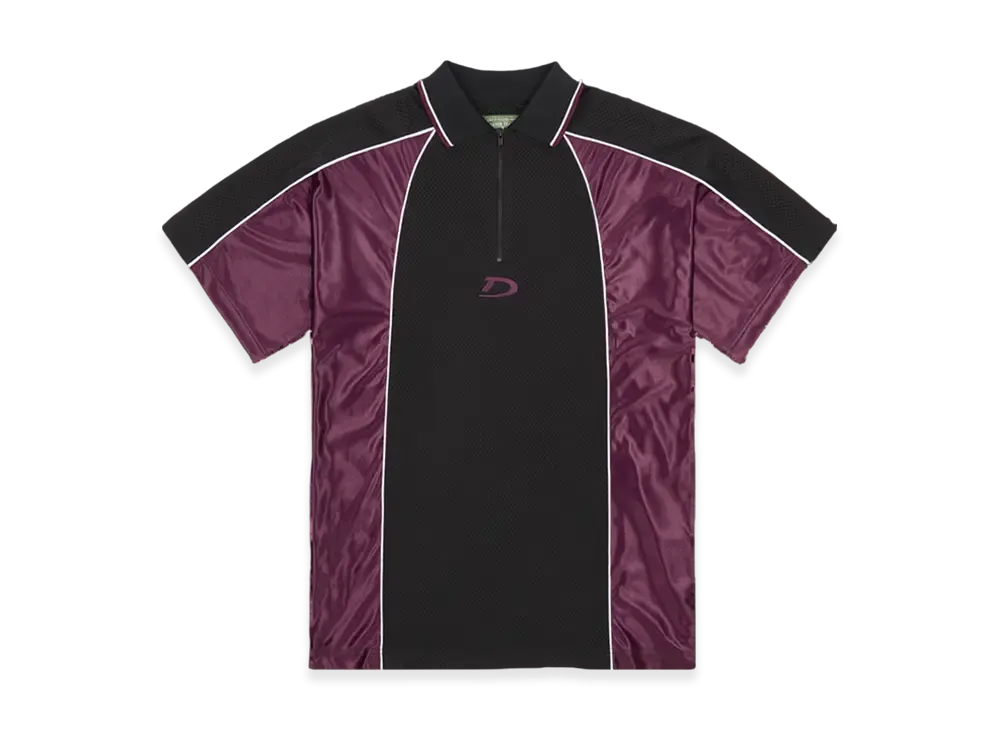 DENIM TEARS Practice Half Zip Polo "Black"