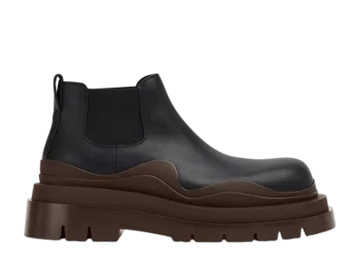 Bottega Veneta Tire Ankle Chelsea Boot "Black Ebony"