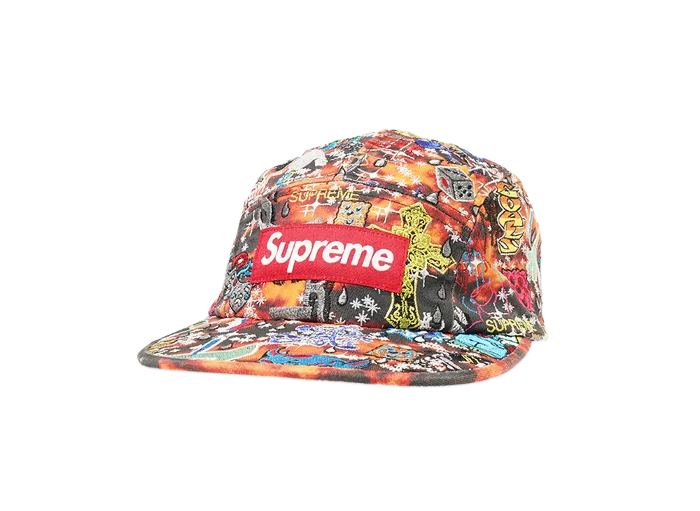 Supreme AOI Embroidered Camp Cap "Flames"