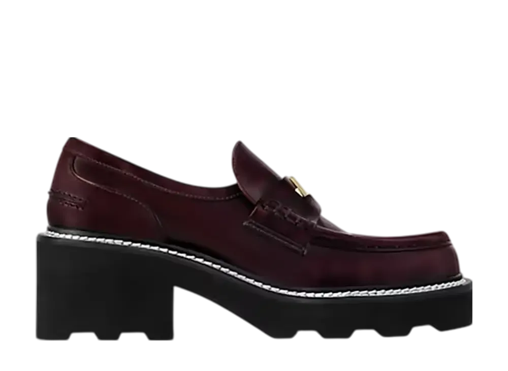 ルイヴィトン ウィメンズ LV ボブール ローファー "ボルドーレッド"