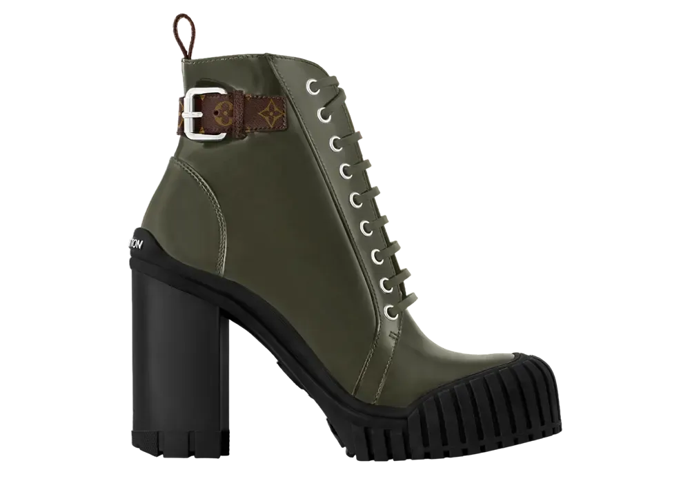 ルイヴィトン ウィメンズ ルビー アンクルブーツ "カーキ"