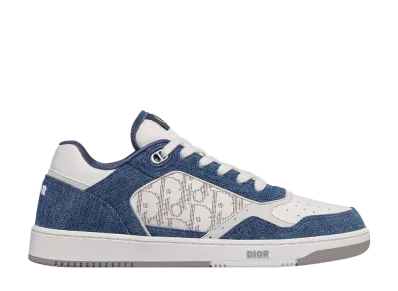 Dior B27 Uptown Low Top Sneaker Smooth Calfskin Denim Dior Oblique Galaxy Leather "White/Blue"