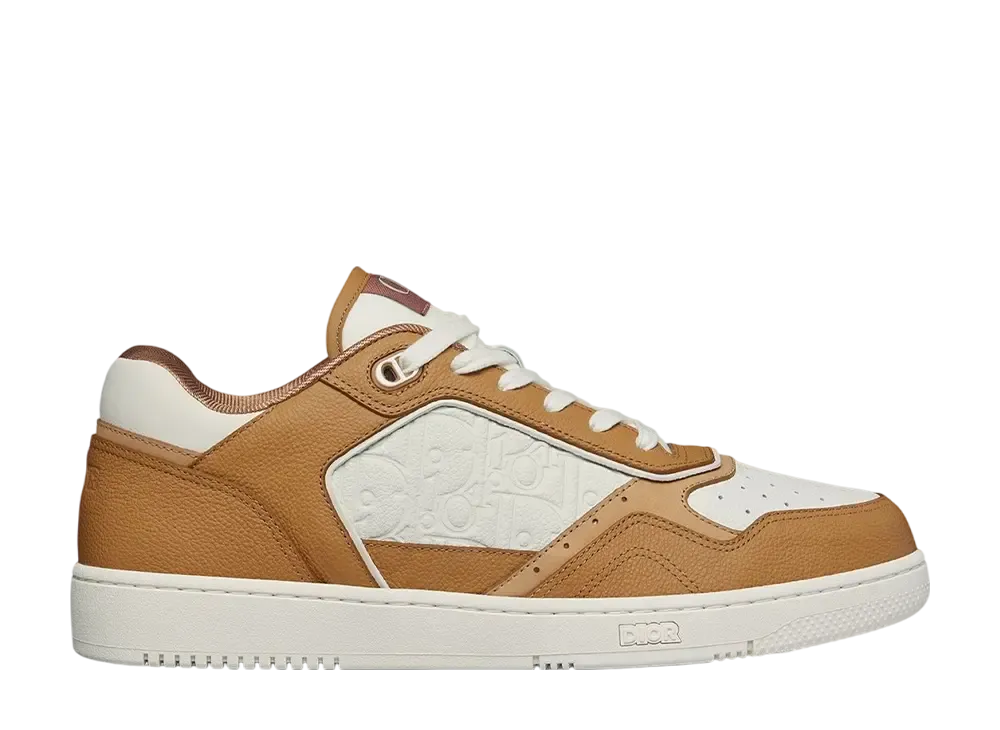 Dior B27 Uptown Low Top Sneaker Grained Calfskin & Dior Gravity Leather "Cognac Brown/White"