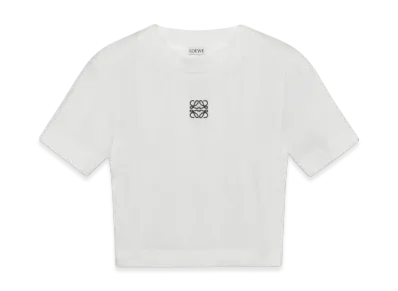 LOEWE Women's Anagram Top In Ribbed Cotton Jersey "White"