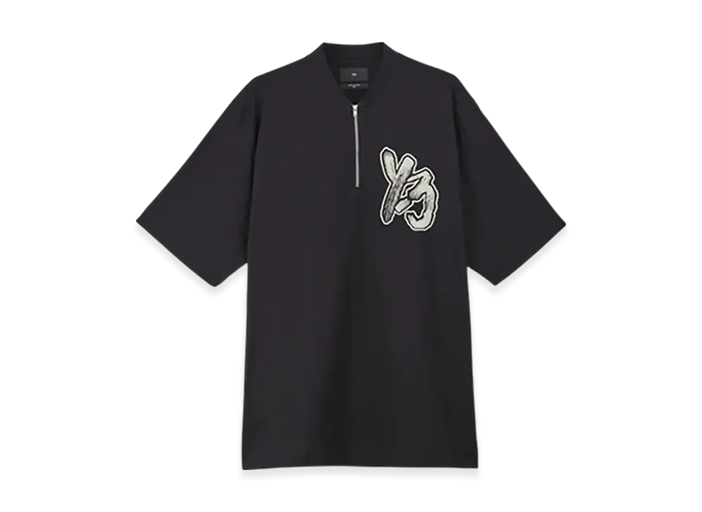 Y-3 Half Zip-Up Short Sleeve T-Shirt "Black"