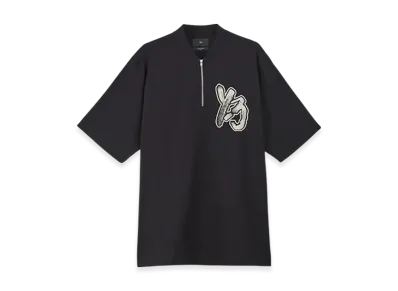 Y-3 Half Zip-Up Short Sleeve T-Shirt "Black"