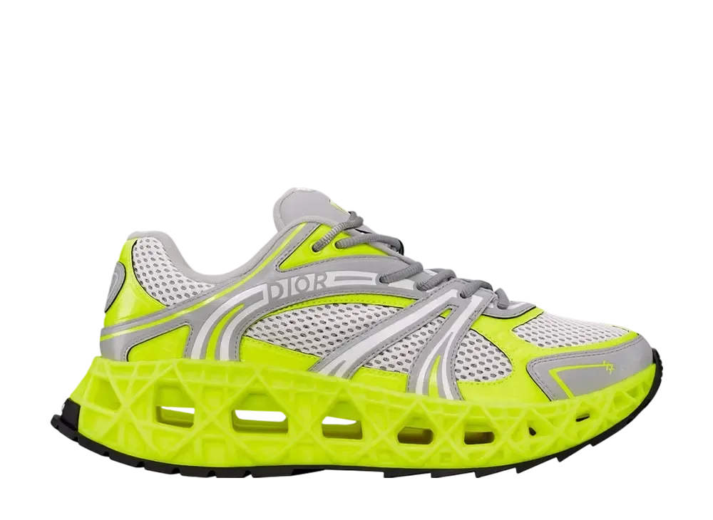Dior B35 NXXT Sneaker Technical Fabric & Technical Mesh "Neon Yellow/Light Grey"