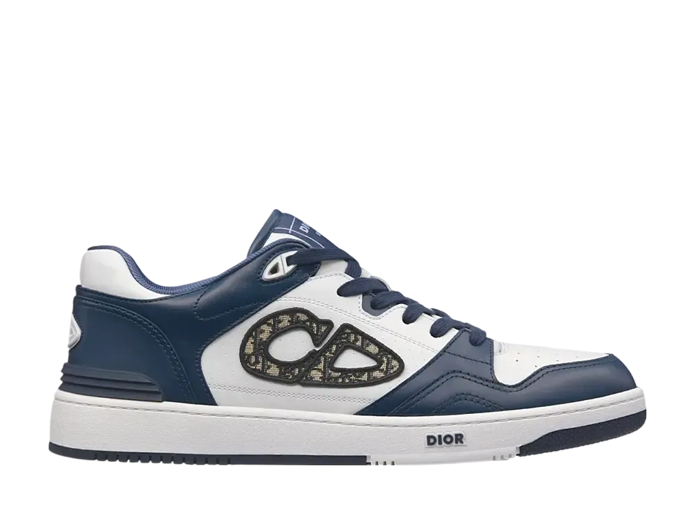Dior B57 Dribble Low Top Sneaker Smooth Calfskin & Dior Oblique Jacquard "Navy Blue/White"