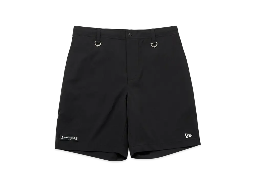 ニューエラ x マスターマインドジャパン SS25 ゴルフ ストレッチナイロン ショートパンツ ターフ&サーフ スカルロゴ "ブラック"