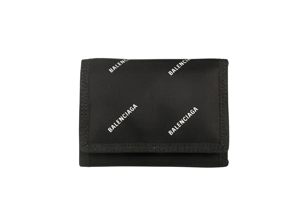 BALENCIAGA Logo Print Nylon Wallet "Black"