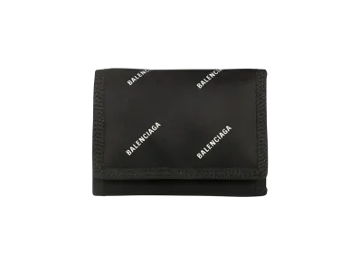 BALENCIAGA Logo Print Nylon Wallet "Black"