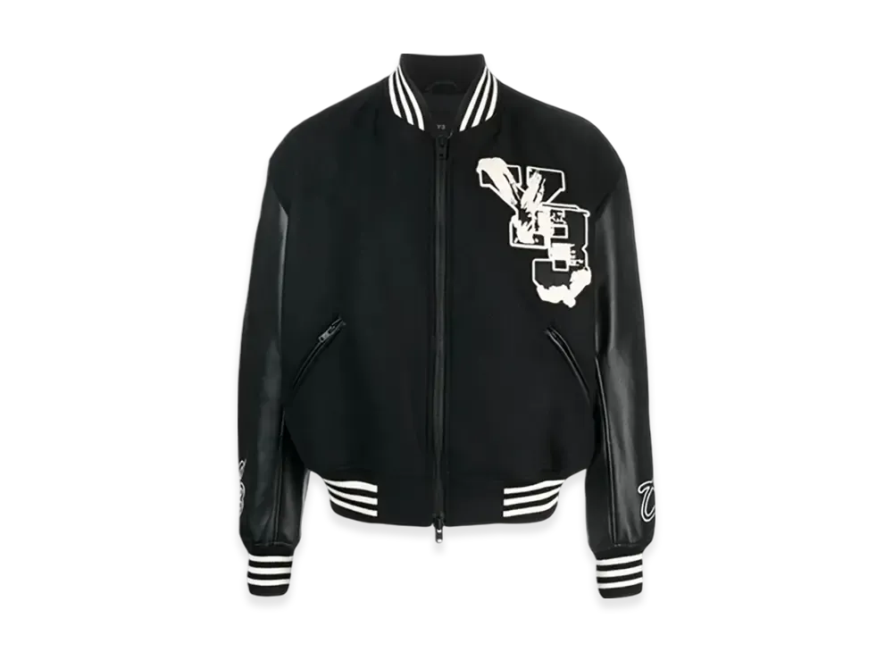 Y-3 Letterman Jacket "Black/Black"