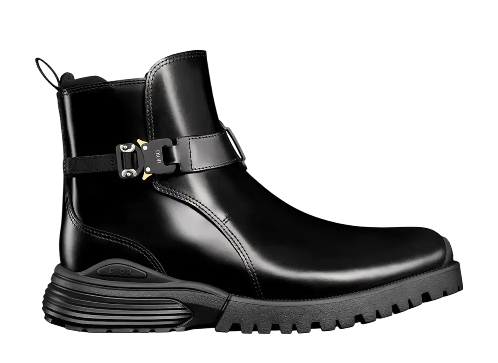 ディオール コンバット ジョッパーブーツ ポリッシュド カーフスキン "ブラック"