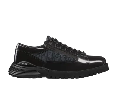 Dior Combat Derby Shoe Polished Calfskin & Dior Oblique Jacquard "Black"