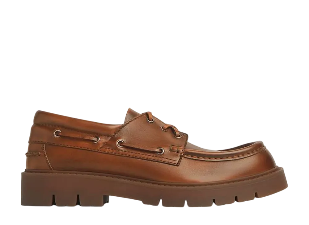 Bottega Veneta Haddock Boat Shoe "Light Wood"