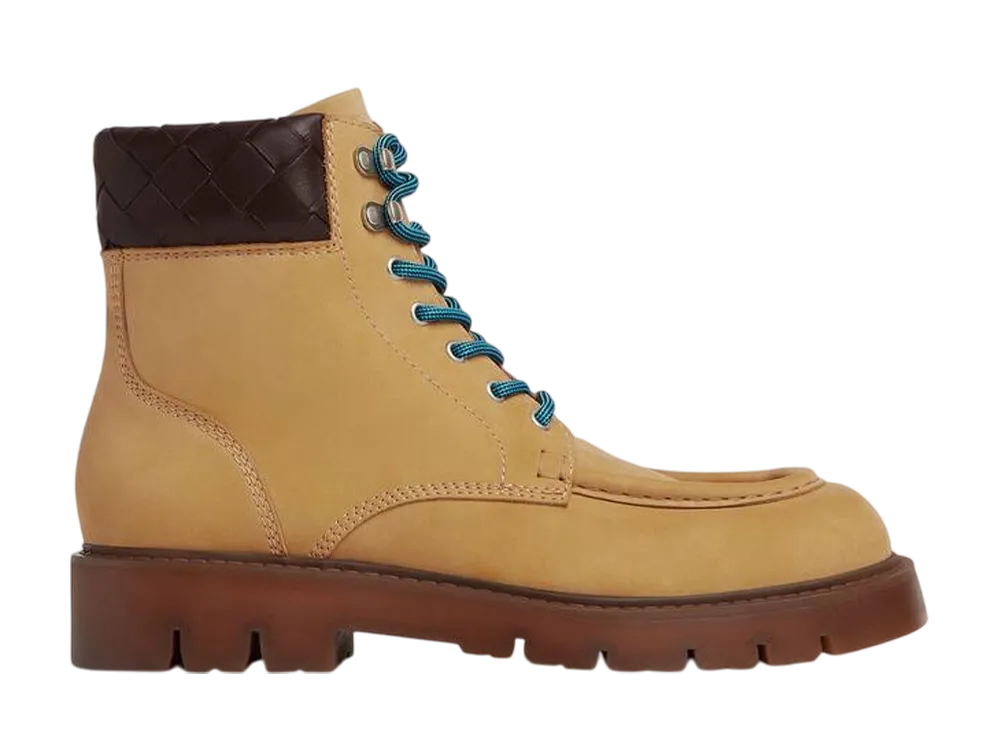 ボッテガヴェネタ ハドック レースアップ アンクルブーツ "オークル/ラバー"