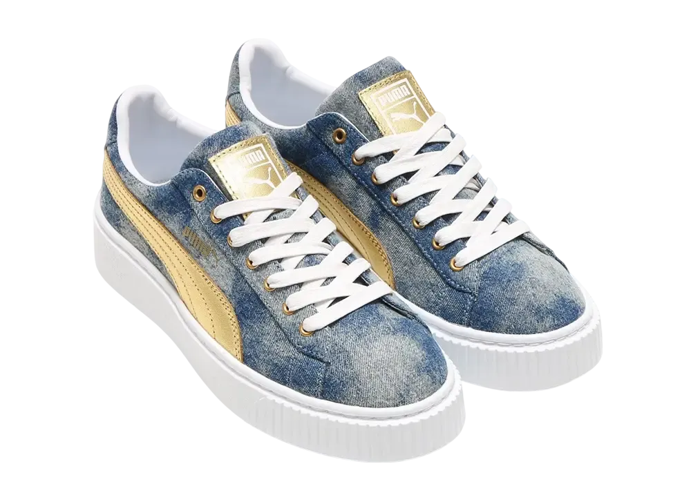 アトモス × 池田美優 (みちょぱ) × プーマ ウィメンズ  バスケット プラットフォーム "ブルーインディゴ/ゴールド" 