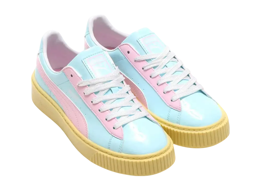 atmos × 藤田ニコル (にこるん) × Puma Women's Basket Platform "Clearwater/Pink Lady"