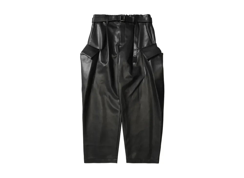 サイズ0 sacai 25aw Faux Leather Pants サイズ0】sacai 25aw Faux Leather Pants ブラック - メルカリ