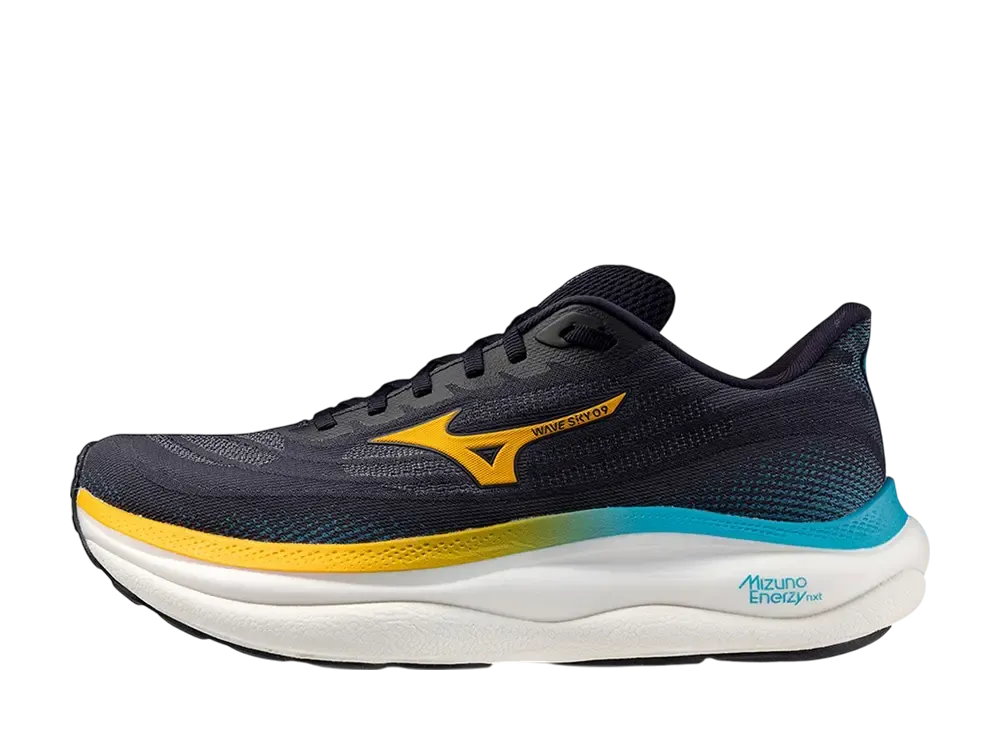 Mizuno Wave Sky 9 "Dark Navy/Yellow/Blue"