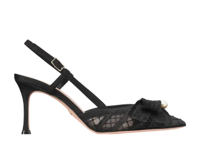 Dior Women's Adiorable Slingback Pumps Embroidered Mesh "Black"