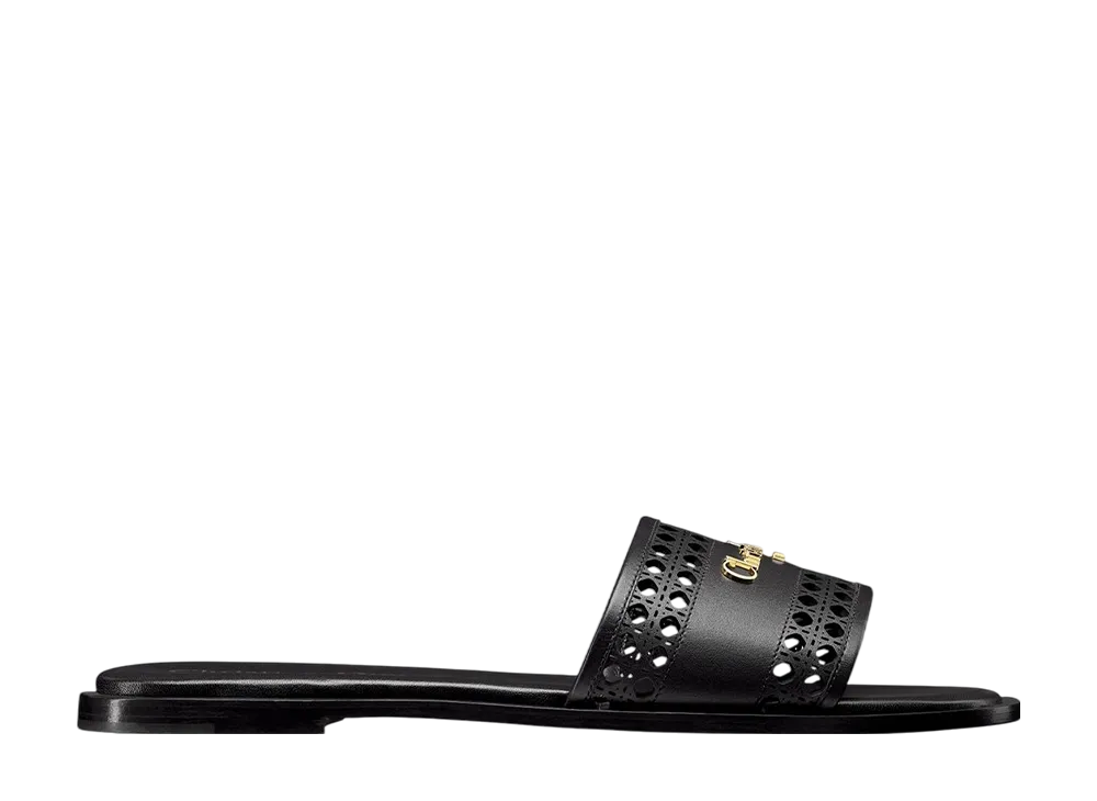 ディオール ウィメンズ D-レーン スライド オープンワーク マイクロカナージュ カーフスキン "ブラック"