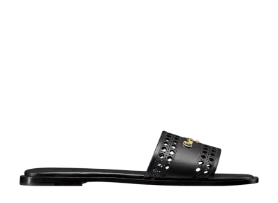 Dior Women's D-Lane Slide Openwork Microcannage Calfskin "Black"