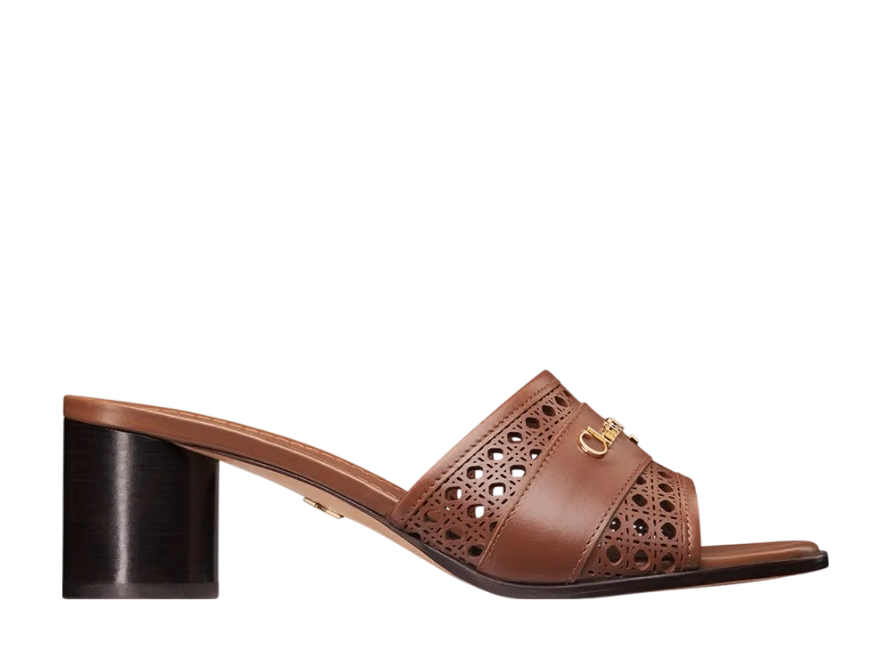 Dior Women's D-Lane Heeled Slide Openwork Microcannage