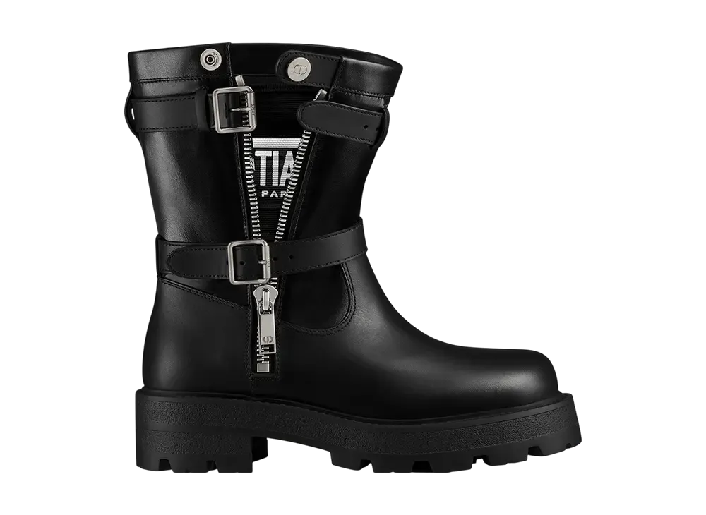 ディオール ウィメンズ D-メジャー ショートブーツ カーフスキン & テクニカル ファブリック "ブラック"