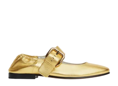 Bottega Veneta Women's Amy Maryjane Ballerina "Gold"