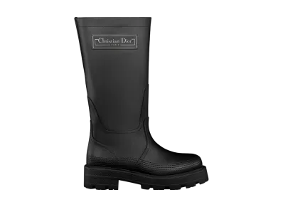 Dior Women's D-Scots Boot Rubber Effect Calfskin "Black"